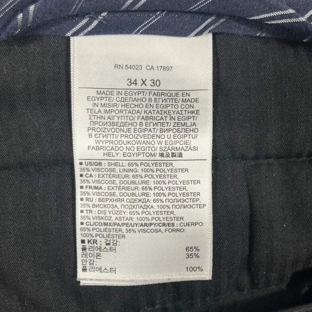 Banana Republic Mens Tailored Slim Fit Dress Pants Dark Navy 34x30